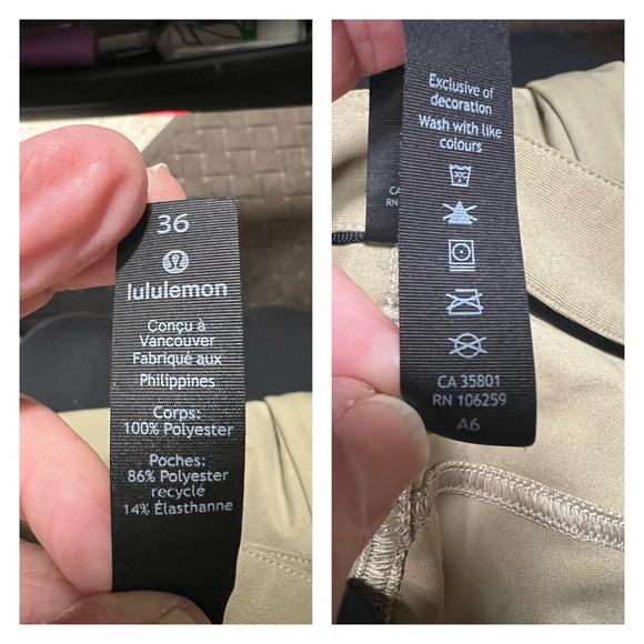 Bundle 2 pairs - Lululemon ABC Pant Classic Fit Warpstreme 1 Black 1Greyslate - Picture 3 of 5